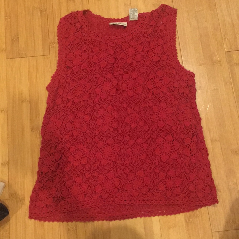 Red crochet top